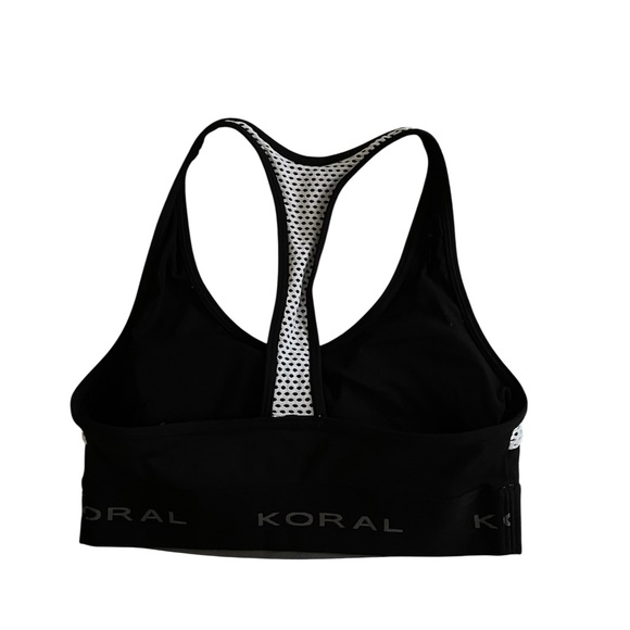 Koral Black and White Mesh Sports Bra - Picture 4 of 6
